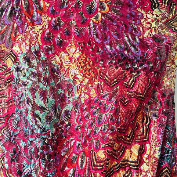 Designer Girls Unique Ragdoll & Rockets Feather Print Dress - Picture 4 of 4